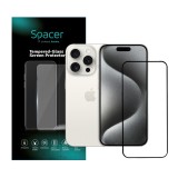 FOLIE STICLA Spacer pentru Iphone 15 Pro Max, grosime 0.3mm, acoperire totala ecran, strat special anti-ulei si anti-amprenta, Tempered Glass, sticla