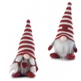 Set 2 figurine Mos Craciun si Craciunita textil 8x8x18 cm