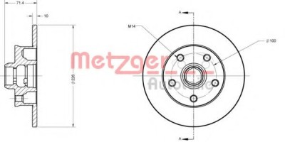 Disc frana VW PASSAT Variant (3A5, 35I) (1988 - 1997) METZGER 6110232 foto