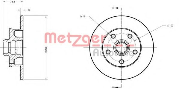 Disc frana VW GOLF III Variant (1H5) (1993 - 1999) METZGER 6110232