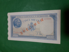 Bancnote romanesti 5000lei 1943 specimen foto
