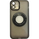 Husa protectie Flippy pentru Apple iPhone 12 decupaj logo, magnetica, Protectie Camera, Negru