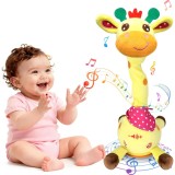 Cumpara ieftin Girafa Interactiva Copii cu Muzica si Lumini LED, Jucarie Plus Dansatoare cu Functie Inregistrare si Repetare Voce, 10 Melodii, Volum Reglabil, Jucari