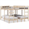 Pat Supraetajat Triplu vidaXL, 200x200/80x200 cm, Lemn Pin Maro, Economie Spatiu, Scari+Protectie
