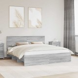 vidaXL Cadru de pat cu headboard Gri Sonoma 180 x 200 cm Lemn compozit 3408828