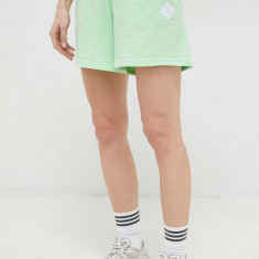 Columbia pantaloni scurți Trek femei, culoarea verde, cu imprimeu, high waist 2032941