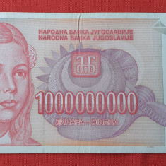 1.000.000.000 Dinara anul 1993 Bancnota 1 MILIARD - Iugoslavia - Jugoslavije