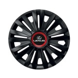 Cumpara ieftin Set 4 capace roti Negre Cu Inel Rosu Royal R14 pentru gama auto Lexus, Autohelix MSA