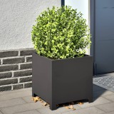vidaXL Jardiniera Gradina Otel Negru 40x40x40 cm - Ghiveci Exterior Interior Rezistent