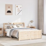 VidaXL Cadru de pat cu tăblie, 150x200 cm lemn masiv pin 3306764