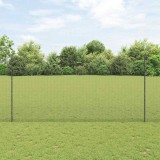 Gard din s&acirc;rmă sudată cu 10 st&acirc;lpi U Gri 1,5x10 m Oțel