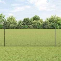 vidaXL &Icirc;ngrădire cu st&acirc;lpi Gri 1.5 x 10 m Oțel 3336575
