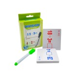 Carduri pentru invatarea si exersarea operatiilor matematice de impartire cu marker inclus, 27 bucati set