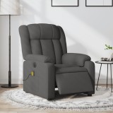 vidaXL Fotoliu electric de masaj rabatabil, gri &icirc;nchis, textil