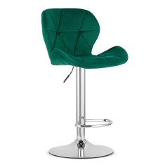 Scaun de bucatarie/bar, Artool, West, rotativ, catifea, verde si argintiu, 46x48.5x90-111 cm