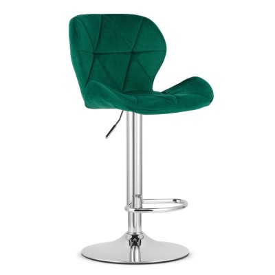 Scaun de bucatarie/bar, Artool, West, rotativ, catifea, verde si argintiu, 46x48.5x90-111 cm foto