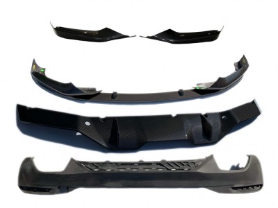 NEW OE CARBON COMPLETE SET BUMPER OVERLAY DIFFUSER REAR SPOILER + FRONT SPOILER BMW 5 G30 51112414135 foto