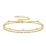 Cumpara ieftin Bratara argint 925, JW543, model dublu, placata cu aur