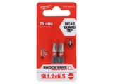 Capăt şurubelniţă plată 6,5x1,2mm cu impact Milwaukee, set 2 bucăți