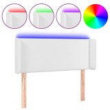 Cumpara ieftin Tablie de pat cu LED, alb, 103x16x78/88 cm, piele ecologica