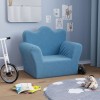 VidaXL Canapea pentru copii, albastru, pluș moale 357044