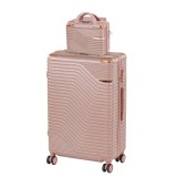 Set 2 Valize Rigide Leziter Urban VIII Roz-Auriu 100L+11L, ABS, Roti Duble 360, Cod Numeric