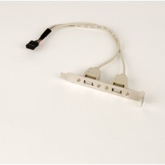 CABLU USB GEMBIRD splitter, USB 2.0 (T) la 2 x USB 2.0 (M), 25cm, transfera 1 USB din interior PC, pe bracket exterior, &amp;quot;CCUSBRECEPTACLE&amp;quot; (t