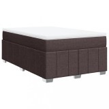 Cumpara ieftin Pat box spring cu saltea, maro inchis, 120x190 cm, textil