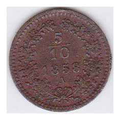 Austria 5/10 Kreuzer 1858 A Viena