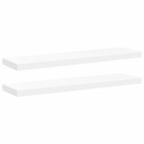 Cumpara ieftin Rafturi de perete suspendate, 2 buc., alb, 90x23,5x3,8 cm, MDF