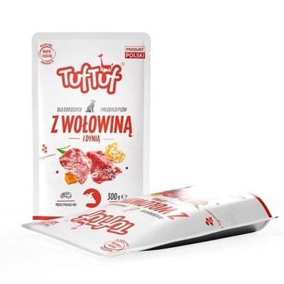 Tuf Tuf, Hrana umeda pentru caini, vita cu dovleac, 300g foto