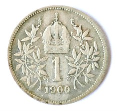 AUSTRIA 1 COROANA 1900 KRONE KORONA ARGINT VF++