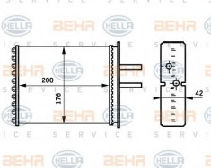 Radiator incalzire interior FIAT PUNTO (176) (1993 - 1999) HELLA 8FH 351 313-381 foto