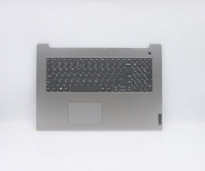 Carcasa superioara cu tastatura palmrest Laptop, Lenovo, IdeaPad 3-17ARE05 Type 81W5, 5CB0X56889, AP1JX000400, Platinum Grey, layout US foto
