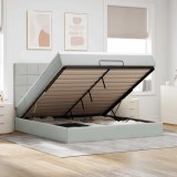 VidaXL Cadru de pat otoman cu saltele Gri deschis 180x200cm catifea 3313487
