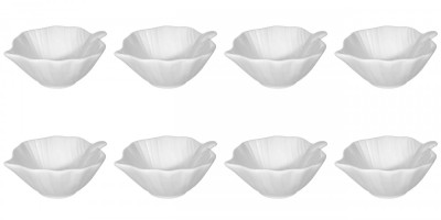 Set boluri, 8 piese, 120 ml, Portelan, Alb fildes foto