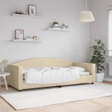 VidaXL Pat de zi, crem, 90x200 cm, material textil
