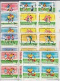 ROMANIA 1990 LP 1237 TURNEUL FINAL C.M. FOTBAL ITALIA BLOCURI DE 4 TIMBRE MNH, Nestampilat