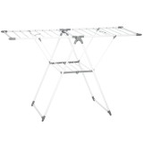 HOMCOM Uscător de Rufe cu 2 Niveluri Reglabil pe 4 &Icirc;nălțimi Diferite, Uscător din Metal și Plastic, 156.5x61.5x97 cm, Alb | Aosom Romania