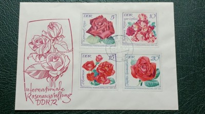 DDR 1972 - trandafiri, serie pe FDC foto