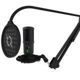 Microfon USB AQIRYS Voyager, Cardioid, Studio, Streaming, Podcast, Gaming, Anulare Zgomot, Brat, Pop Filter, Cadou Stand Casti