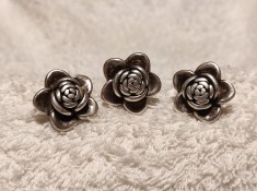 argint SET vechi INEL si CERCEI cu TRANDAFIR manopera EXCEPTIONALA vintage SPLENDID de efect