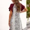 L822-9981 Rochie casual asimetrica cu print leopard