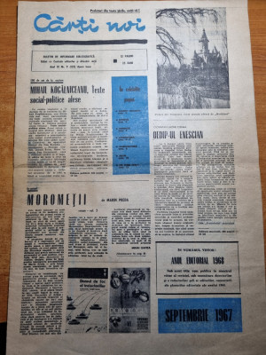 ziarul carti noi septembrie 1967-art. morometii de marin preda,m.kogalniceanu foto