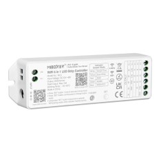 Controller LED MiBoxer WL5, 5-in-1 (monocolor, dual-white, RGB, RGBW, RGB+CCT), 12-24V, 6A canal (max 15A), WiFi+2.4GHz, Tuya, alb