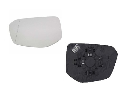 Geam oglinda exterioara cu suport fixare Honda Civic, 07.2016-2018, partea Stanga, incalzit; sticla asferica; geam cromat, Aftermarket foto