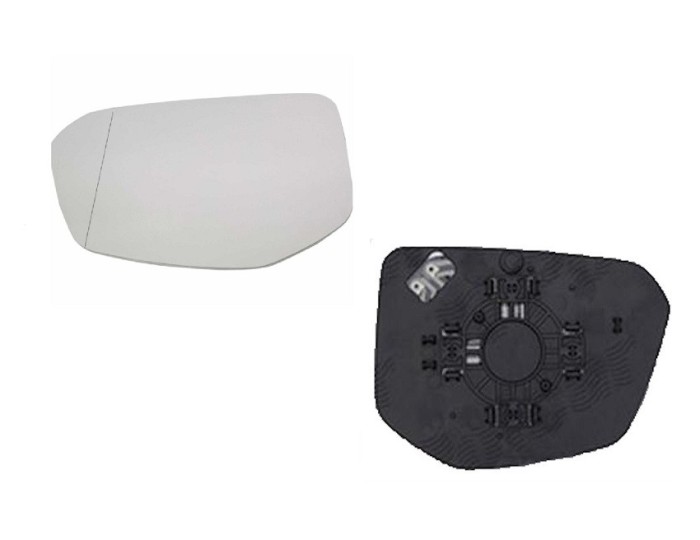 Geam oglinda exterioara cu suport fixare Honda Civic, 07.2016-2018, partea Stanga, incalzit; sticla asferica; geam cromat, Aftermarket