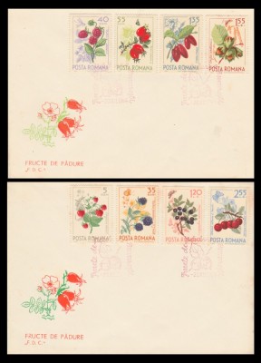 1964 Romania - 2 FDC Fructe de padure, LP 598 foto