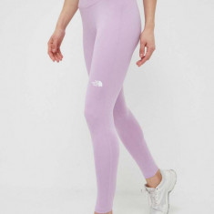 The North Face colanti femei, culoarea violet, cu imprimeu