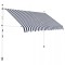 Copertină retractabilă manual, 250 cm, dungi albastru și alb